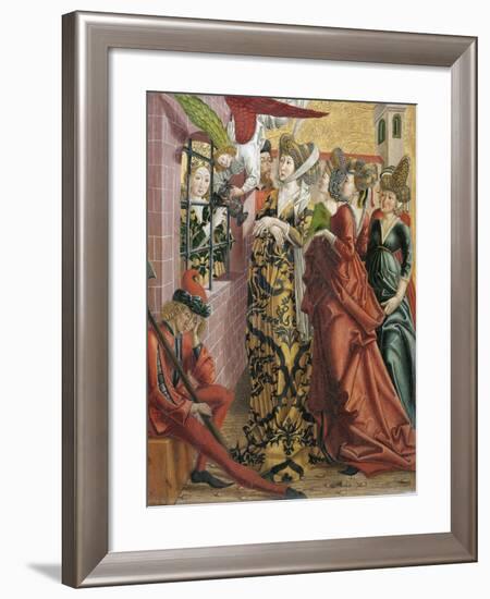 Catherine Visited in Prison by Maxentius's Wife-Friedrich Pacher-Framed Giclee Print