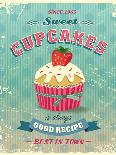 Illustration Of Vintage Cupcakes Sign-Catherinecml-Art Print