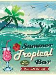 Illustration Of Vintage Seaside Tropical Bar Sign-Catherinecml-Art Print