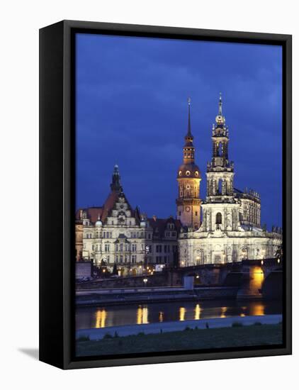 Catholic Hofkirche (Church of the Court) (St. Trinity Cathedral), Hausmann Tower, Dresden, Saxony,-null-Framed Premier Image Canvas