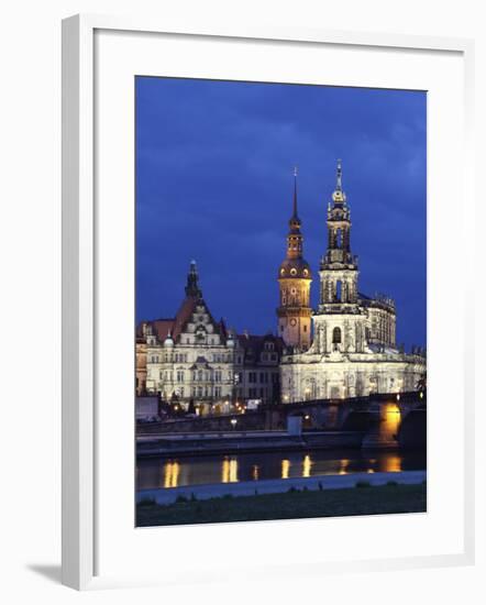 Catholic Hofkirche (Church of the Court) (St. Trinity Cathedral), Hausmann Tower, Dresden, Saxony,-null-Framed Photographic Print