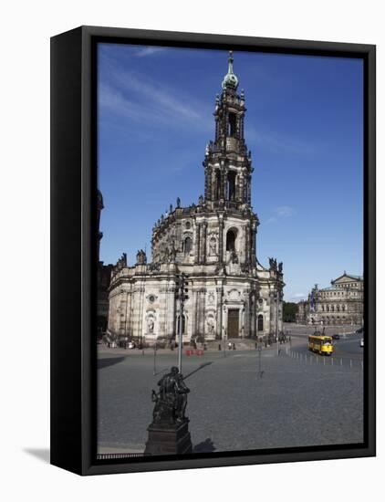 Catholic Hofkirche (Kathedrale St.Trinitatis) (St.Trinity Cathedral), Dresden, Saxony, Germany-null-Framed Premier Image Canvas