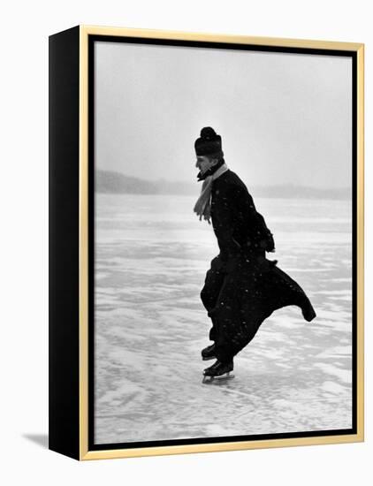 Catholic Priest Ice Skating-John Dominis-Framed Premier Image Canvas