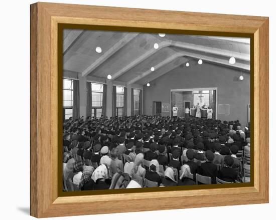 Catholic School Mass, South Yorkshire, 1967-Michael Walters-Framed Premier Image Canvas