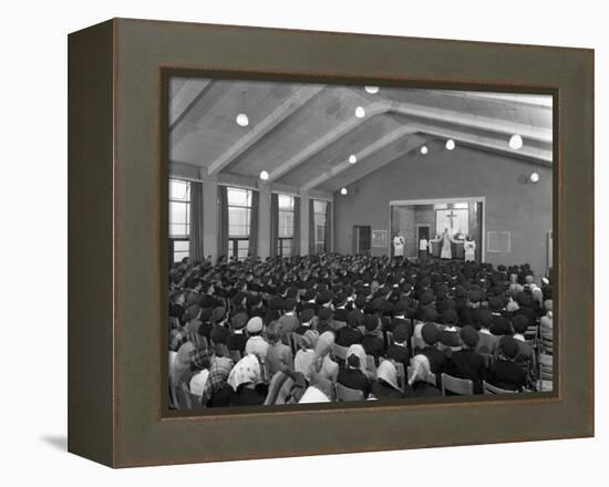 Catholic School Mass, South Yorkshire, 1967-Michael Walters-Framed Premier Image Canvas