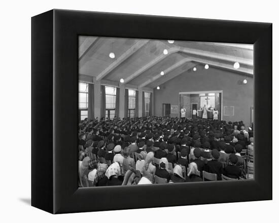 Catholic School Mass, South Yorkshire, 1967-Michael Walters-Framed Premier Image Canvas