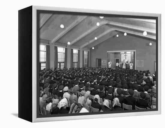 Catholic School Mass, South Yorkshire, 1967-Michael Walters-Framed Premier Image Canvas