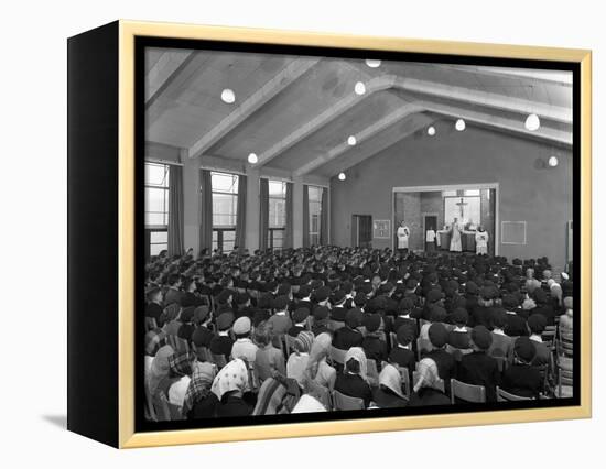 Catholic School Mass, South Yorkshire, 1967-Michael Walters-Framed Premier Image Canvas