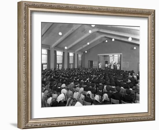 Catholic School Mass, South Yorkshire, 1967-Michael Walters-Framed Photographic Print