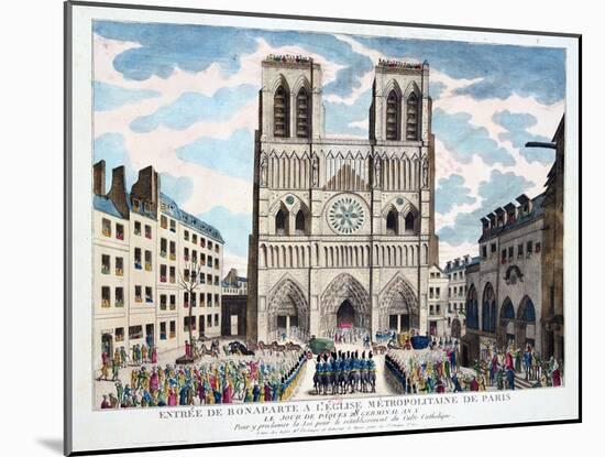 Catholic Worship Returned to the French People by 1st Consul Bonaparte, 19th Century-null-Mounted Giclee Print