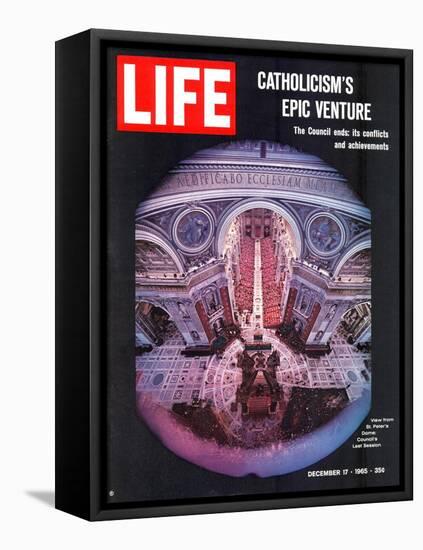 Catholicism's Epic Venture, Ending Assembly at Vatican II Ecumenical Council, December 17, 1965-Ralph Crane-Framed Premier Image Canvas