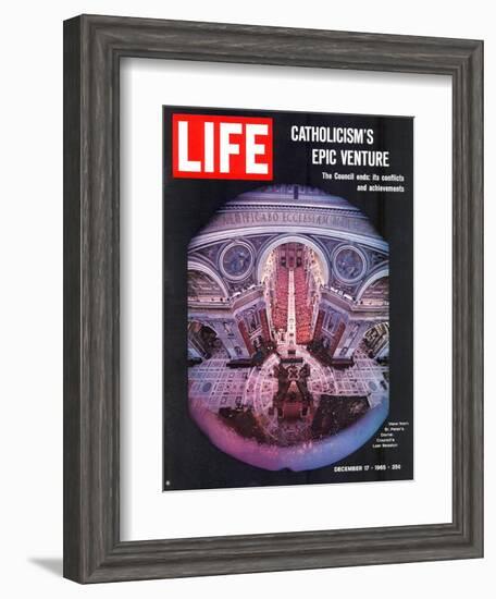 Catholicism's Epic Venture, Ending Assembly at Vatican II Ecumenical Council, December 17, 1965-Ralph Crane-Framed Photographic Print