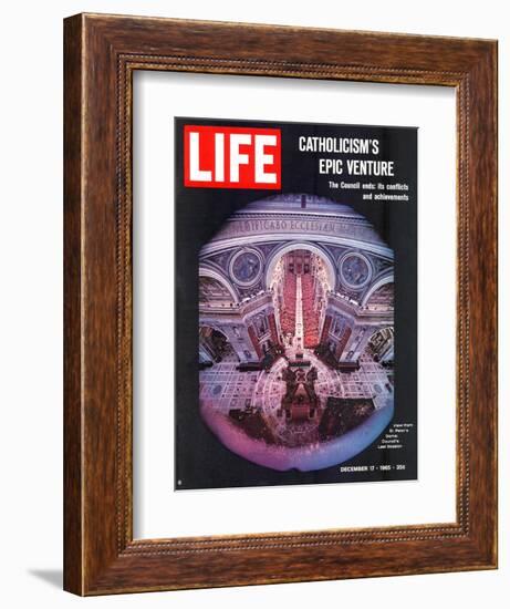 Catholicism's Epic Venture, Ending Assembly at Vatican II Ecumenical Council, December 17, 1965-Ralph Crane-Framed Photographic Print