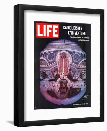 Catholicism's Epic Venture, Ending Assembly at Vatican II Ecumenical Council, December 17, 1965-Ralph Crane-Framed Photographic Print