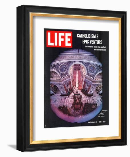 Catholicism's Epic Venture, Ending Assembly at Vatican II Ecumenical Council, December 17, 1965-Ralph Crane-Framed Photographic Print