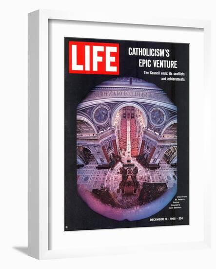 Catholicism's Epic Venture, Ending Assembly at Vatican II Ecumenical Council, December 17, 1965-Ralph Crane-Framed Photographic Print