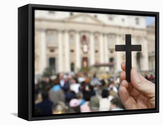 Catholics at St. Peter's, Vatican, Rome, Lazio, Italy, Europe-Godong-Framed Premier Image Canvas