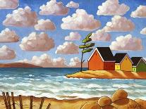 Waves and Colorful Cabins Beach-Cathy Horvath-Buchanan-Giclee Print