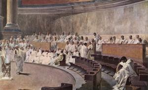 Catiline Plotting to Seize Power in Rome is Denounced in the Senate by Cicero