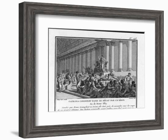 Catiline Plotting to Seize Power in Rome is Denounced in the Senate by Cicero-Augustyn Mirys-Framed Art Print