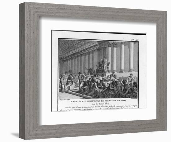 Catiline Plotting to Seize Power in Rome is Denounced in the Senate by Cicero-Augustyn Mirys-Framed Art Print