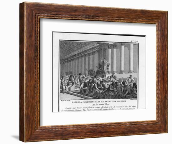 Catiline Plotting to Seize Power in Rome is Denounced in the Senate by Cicero-Augustyn Mirys-Framed Art Print