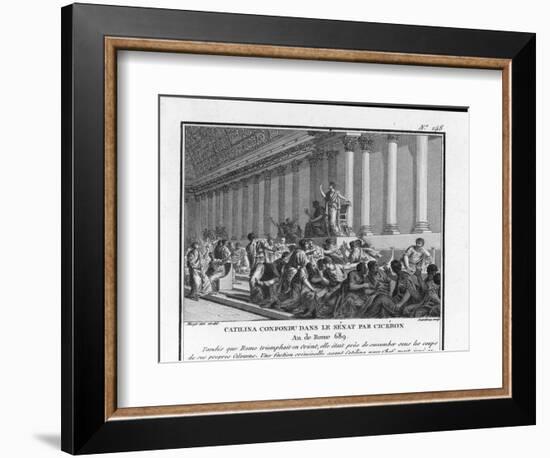 Catiline Plotting to Seize Power in Rome is Denounced in the Senate by Cicero-Augustyn Mirys-Framed Art Print