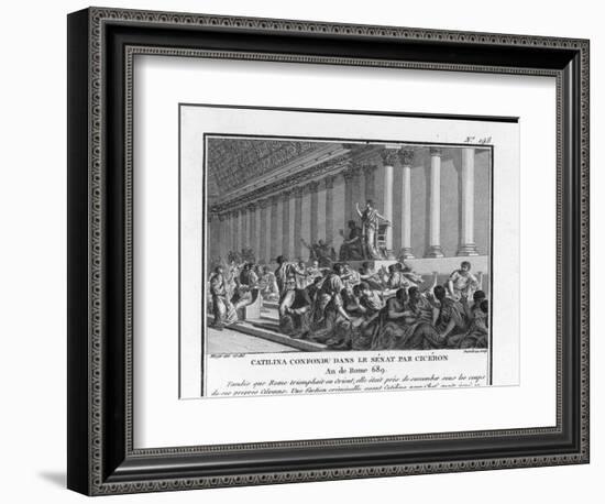Catiline Plotting to Seize Power in Rome is Denounced in the Senate by Cicero-Augustyn Mirys-Framed Art Print