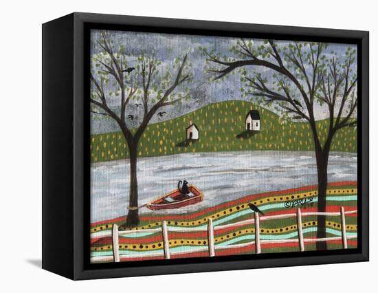 CatIn Boat 1-Karla Gerard-Framed Premier Image Canvas