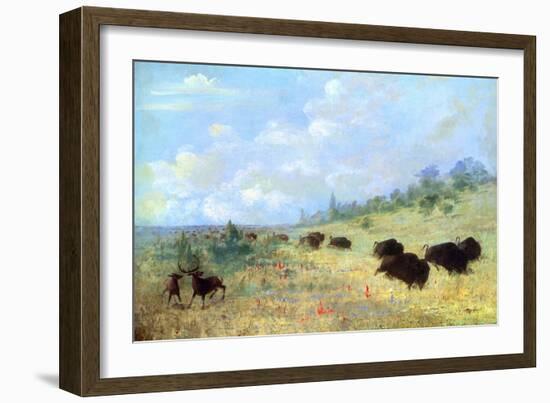 Catlin: Elk and Buffalo-George Catlin-Framed Giclee Print