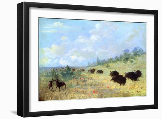 Catlin: Elk and Buffalo-George Catlin-Framed Giclee Print