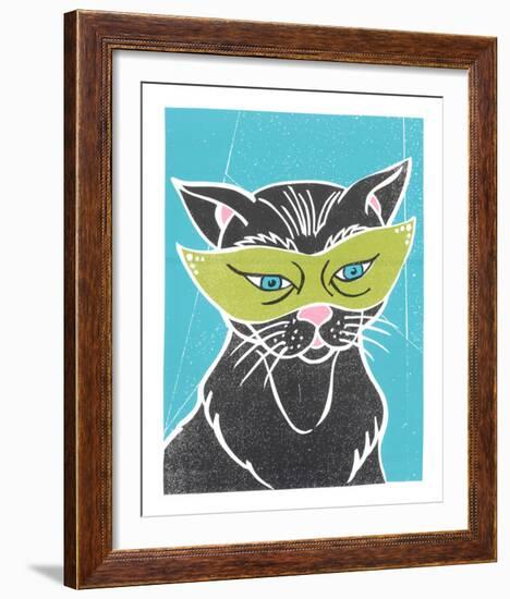 Catnip-Print Mafia-Framed Serigraph