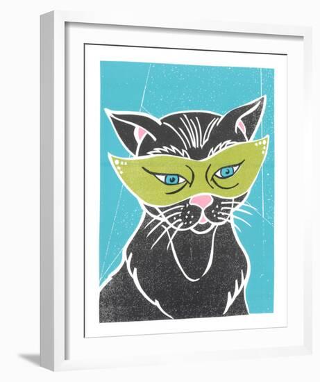 Catnip-Print Mafia-Framed Serigraph