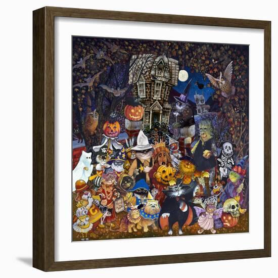 Cats and Dogs Halloween-Bill Bell-Framed Giclee Print