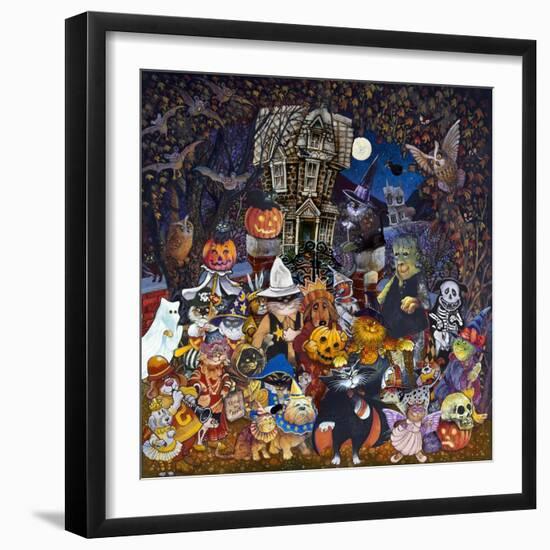 Cats and Dogs Halloween-Bill Bell-Framed Giclee Print