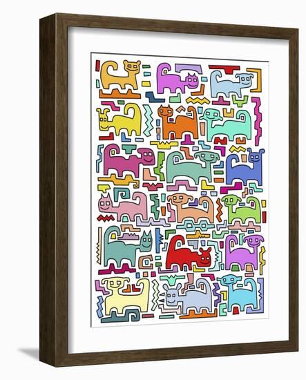 Cats and Dogs-Miguel Balbás-Framed Giclee Print