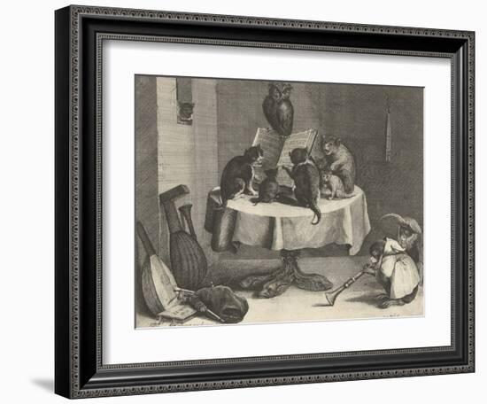 Cats Concert, 1635-1636-David (II)-Framed Art Print