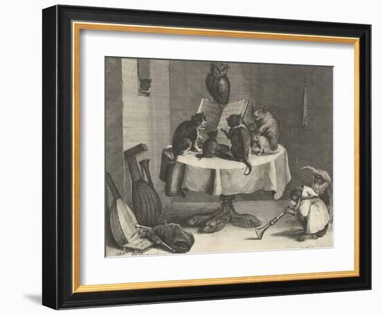 Cats Concert, 1635-1636-David (II)-Framed Art Print