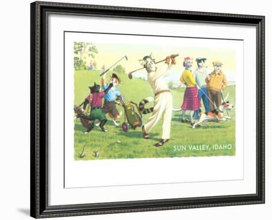 Cats Golfing, Sun Valley, Idaho-null-Framed Art Print