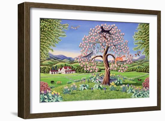 Cats in a Magnolia Tree, 1993-Liz Wright-Framed Giclee Print