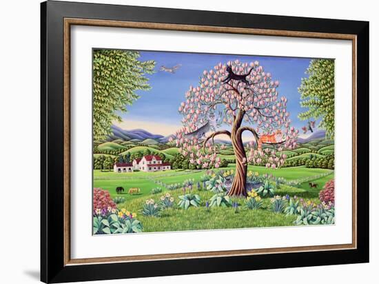 Cats in a Magnolia Tree, 1993-Liz Wright-Framed Giclee Print