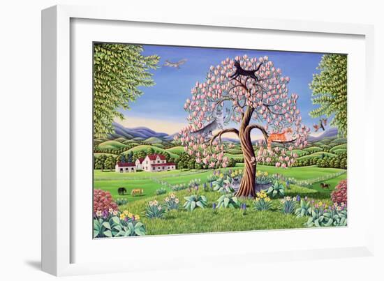 Cats in a Magnolia Tree, 1993-Liz Wright-Framed Giclee Print