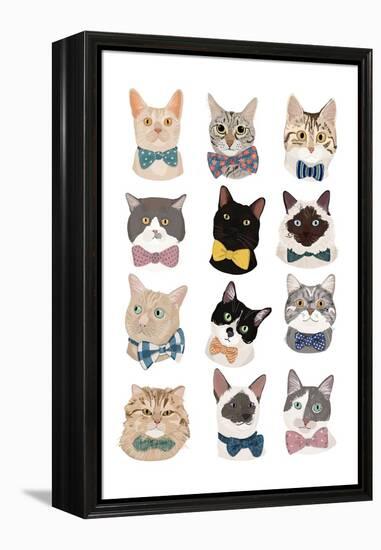 Cats in Bow Ties-Hanna Melin-Framed Stretched Canvas