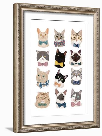 Cats in Bow Ties-Hanna Melin-Framed Art Print