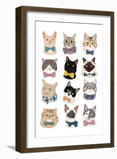 Cats in Bow Ties-Hanna Melin-Framed Art Print