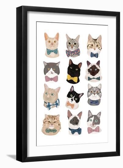 Cats in Bow Ties-Hanna Melin-Framed Art Print