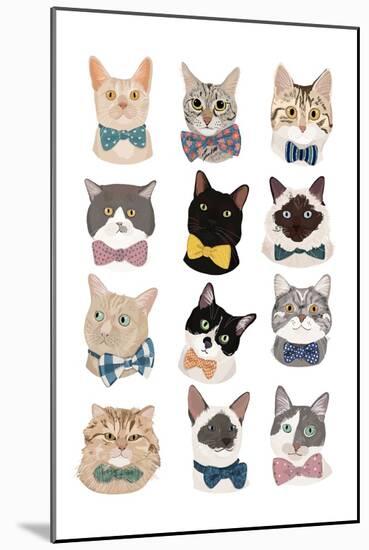 Cats in Bow Ties-Hanna Melin-Mounted Art Print