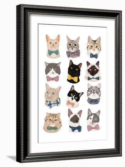 Cats in Bow Ties-Hanna Melin-Framed Art Print