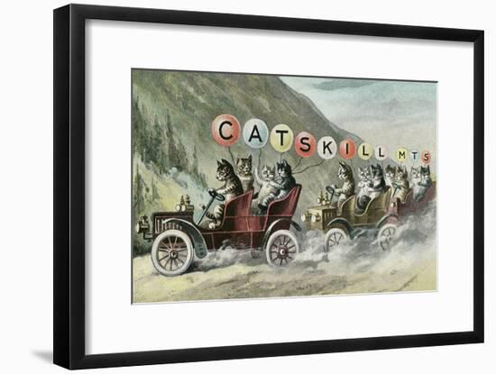 Cats in Cars, Catskill Mountains, New York-null-Framed Art Print