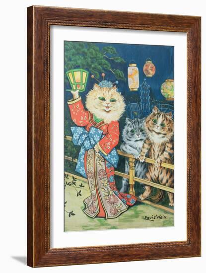 Cats in Japan-Louis Wain-Framed Giclee Print